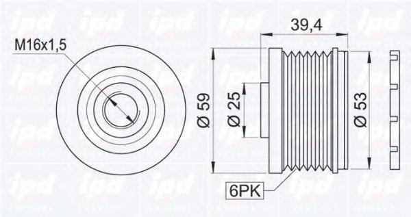 IPD 15-3370 Alternator Freewheel Clutch